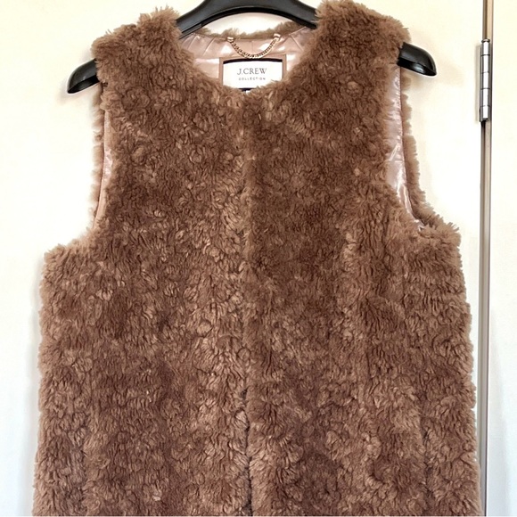 J.CREW LONG SHERPA FAUX FUR VEST - Picture 6 of 6